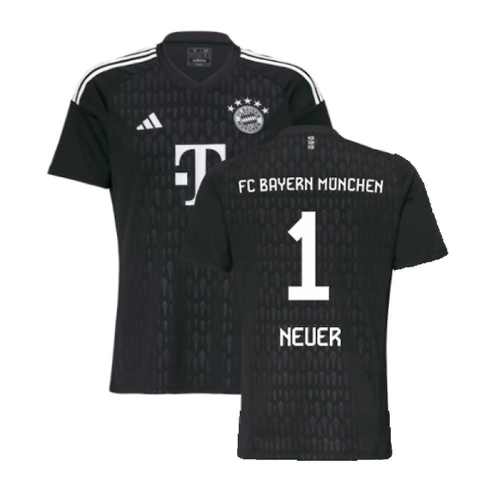 Adidas 2023-2024 Bayern Munich Goalkeeper Shirt (Black) (NEUER 1) Small 36-38 inch Chest