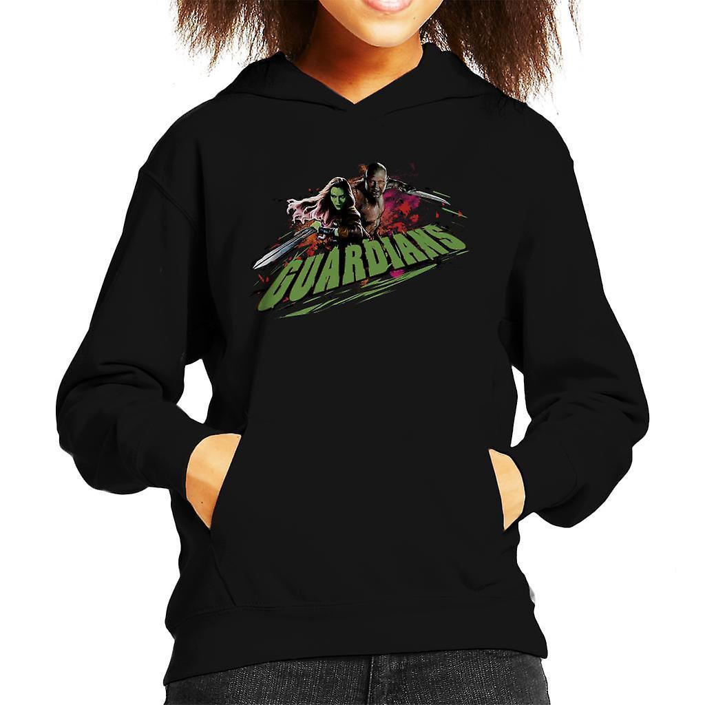 Marvel Guardians Of The Galaxy Vol 2 Gamora And Drax Kid's Hooded Sweatshirt Black Medium (7-8 yrs)