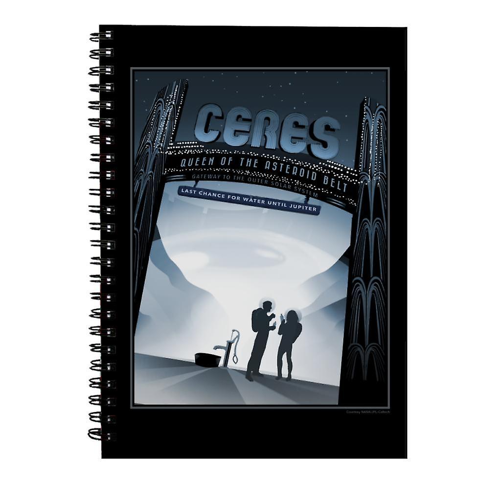 NASA Ceres Interplanetary Travel Poster Spiral Notebook Black 15 x 21 cm