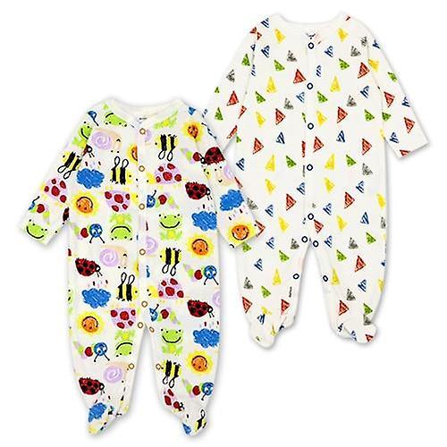 Slowmoose Newborn Baby Clothes,  Footed Pajamas With Long Sleeve Sky Blue 6M