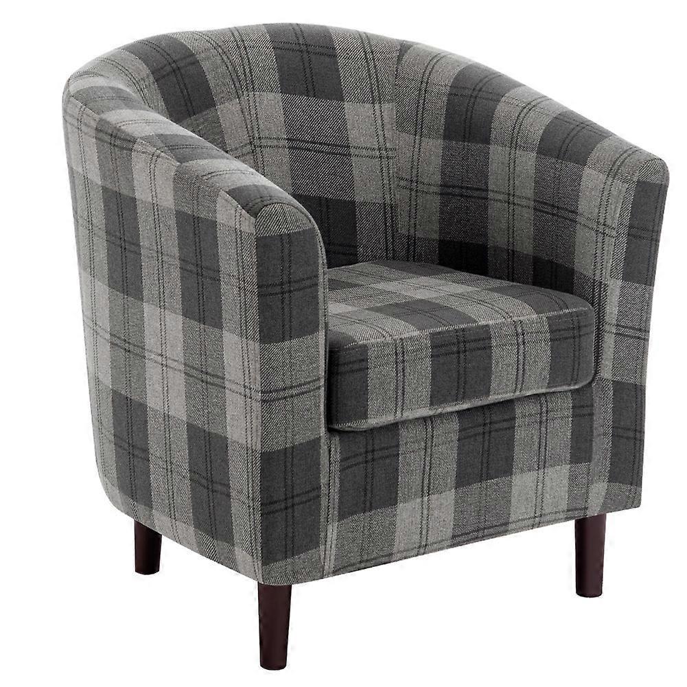 Living And Home Plaid Tub Accent Chair Armchair Single Sofa