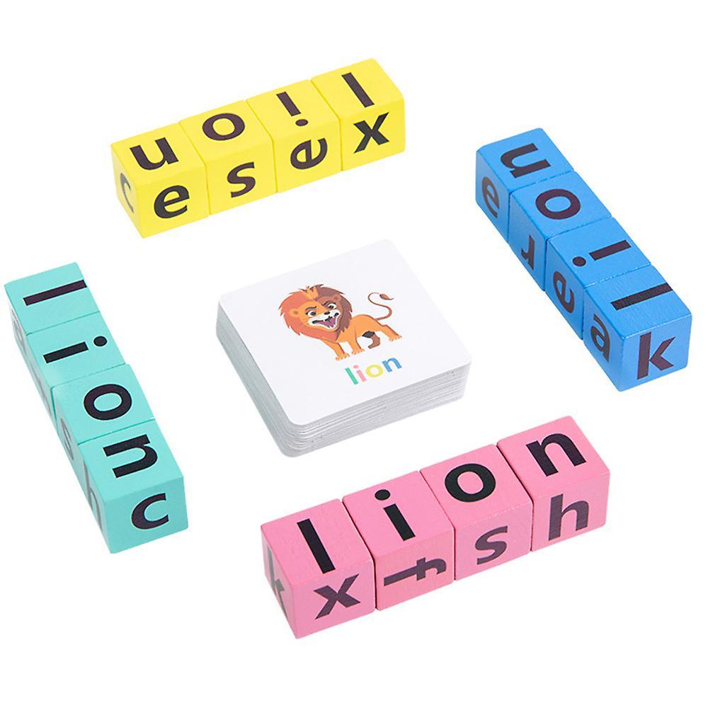 Sevenday Wooden Blocks Spelling Game Toys Set,sight Word Games Matching Letter Game Alphabet Toys Toddler Early Learning Toys Kids Gifts