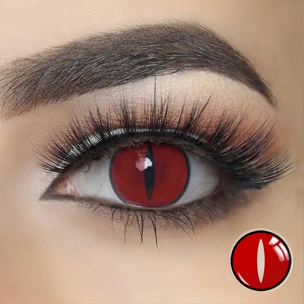 Aionyaaa 1 Pair Cosplay Color Contact Lenses White Black Blind Lens Anime Cosplay Eye Contacts Red Lenses Halloween Snake Eye Lens Yearly