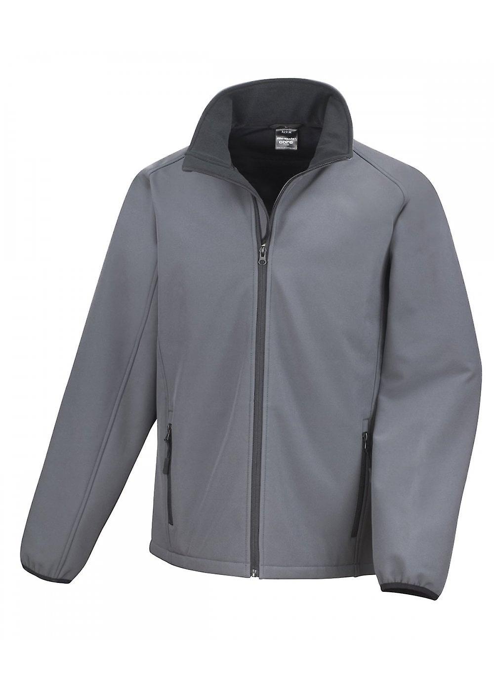 Men's Result Core Printable Softshell Jacket R231M Charcoal/ Black 2xl