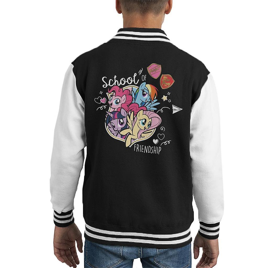 My Little Pony School Of Friendship Kid's Varsity Jacket Black/White Medium (7-8 yrs)