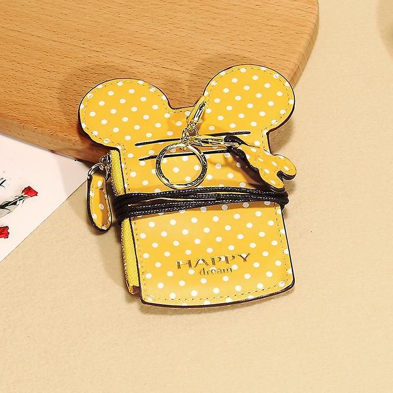 Slowmoose Disney Mickey Bank Coin Purse - Zipper Card Holder / Package Lite Yellow