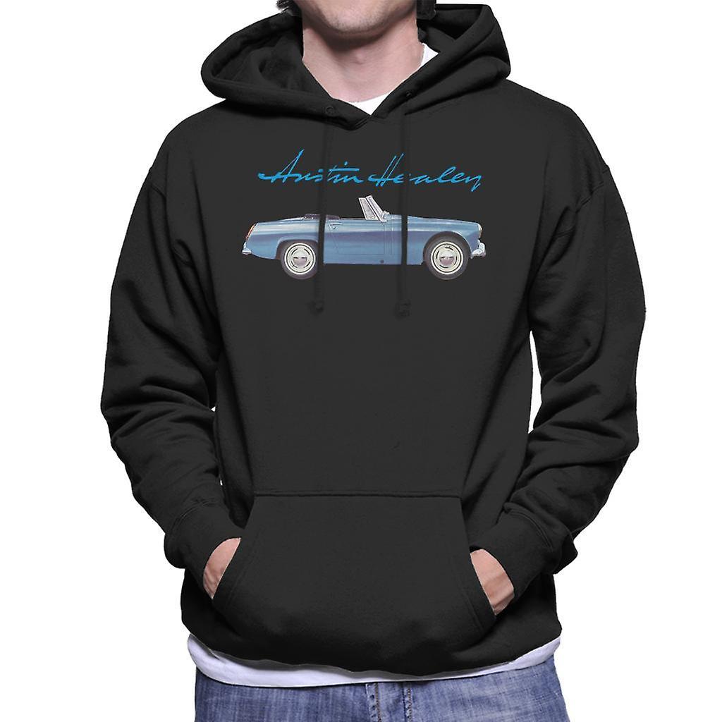 Austin Healey Blue British Motor Heritage Men's Hooded Sweatshirt Black X-Large