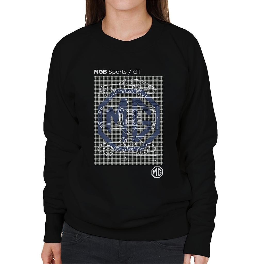 MG B Sports GT British Motor Heritage Women's Sweatshirt Black Large