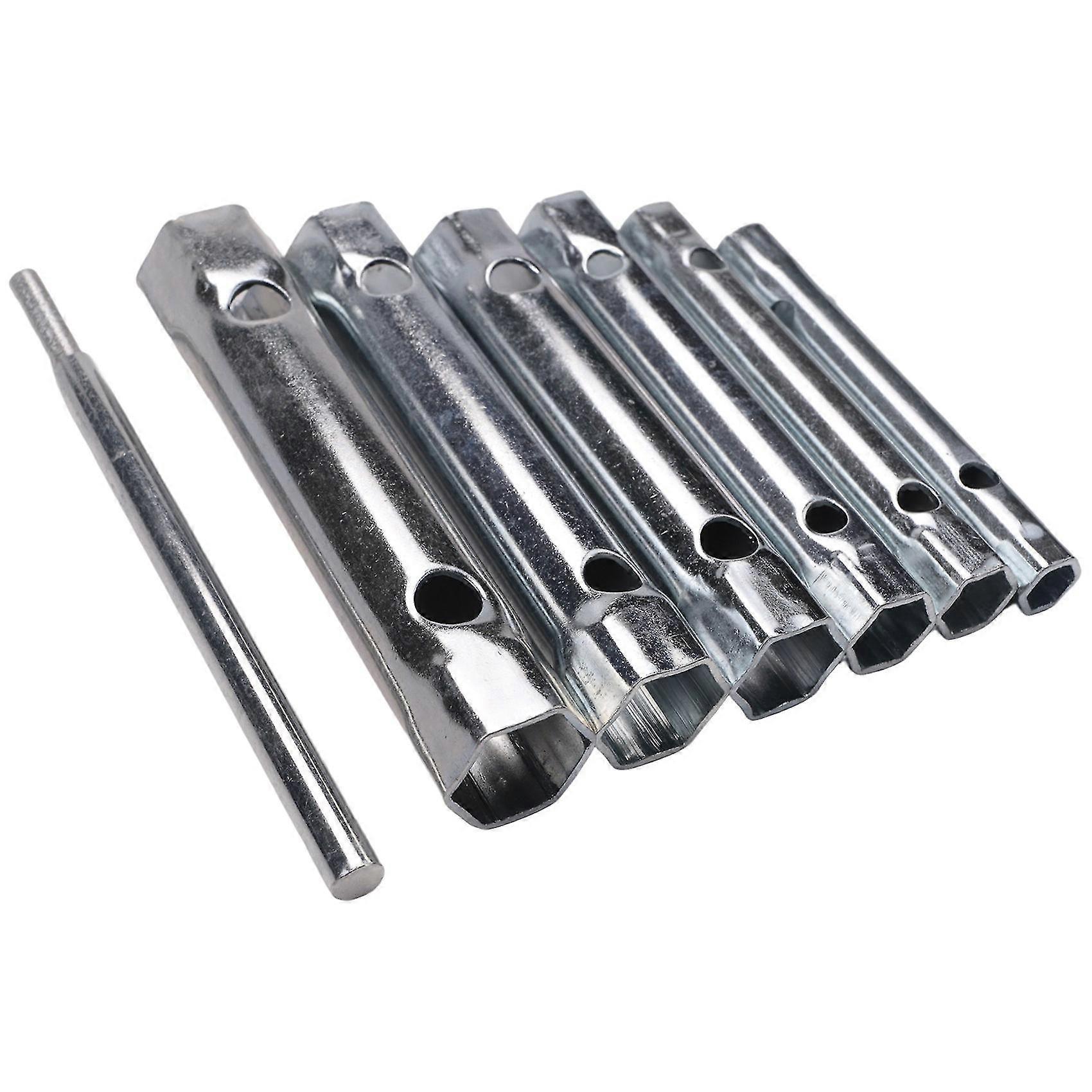 Sichuan Chuanqia Trading 6pc 8-19mm Metric Tubular Box Wrench Set Tube Bar Spark-plug Spanner Steel Double Ended For Automot