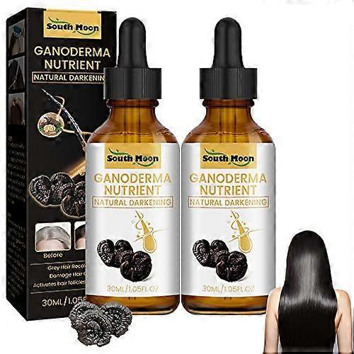 Frusde Anti-Greying Hair Serum, Anti-Greying Hair Serum, Ganoderma Nutrient Natural Darkening Healthier Thicker Hair 2pcs