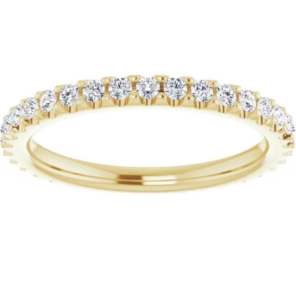 Pompeii3 3/8ct Diamond Eternity Ring 14k Yellow Gold Womens Stackable Wedding Band 7