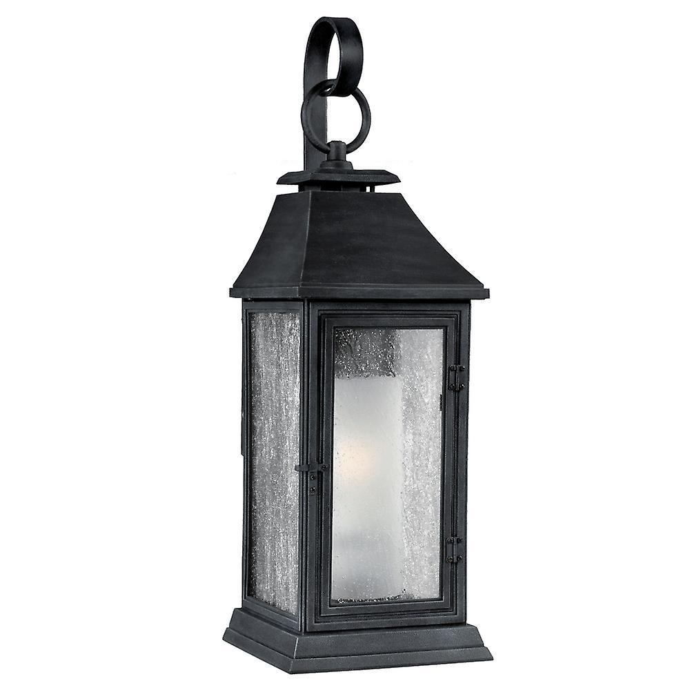 Shepherd 1 Light Outdoor Medium Wall Lantern Light Weathered Zinc IP44 E27