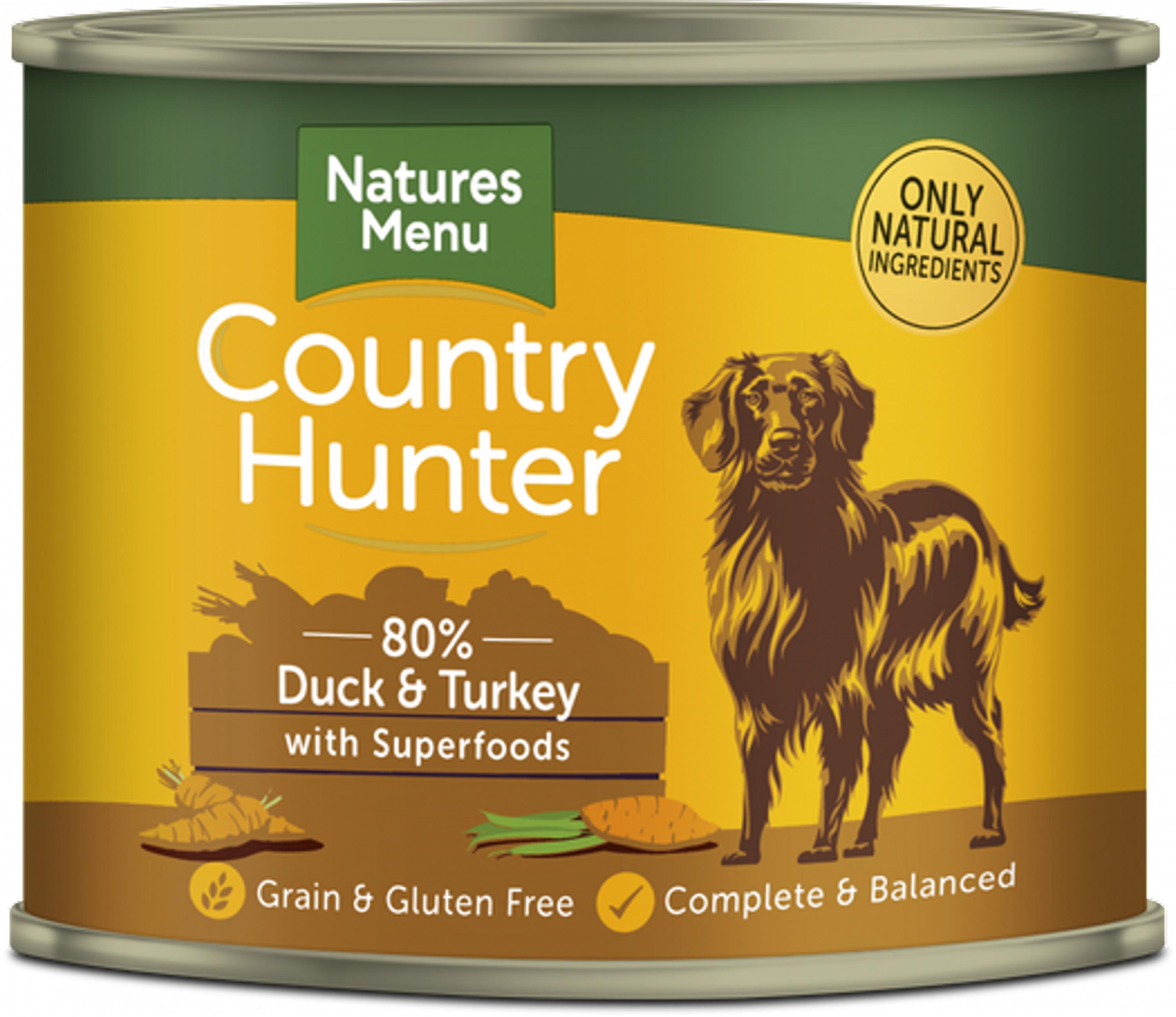 Natures Menu Country Hunter Duck and Turkey Dog Wet Food Cans 3 x 600g