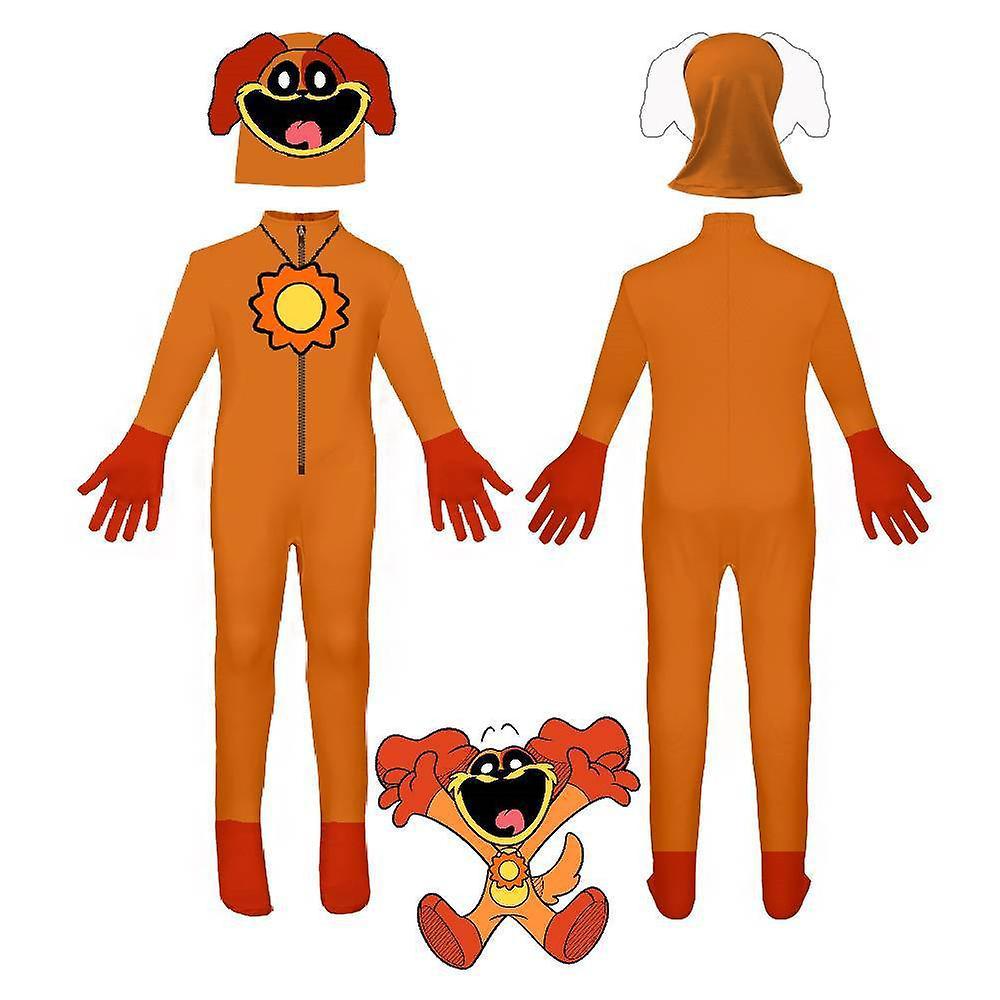 Sevenday Poppy Playtime Cosplay Costume Kids Boy Girl Halloween Jumpsuit With Mask Children Performance Costumes Fancy Dress Up Bodysuit Orange 12-...