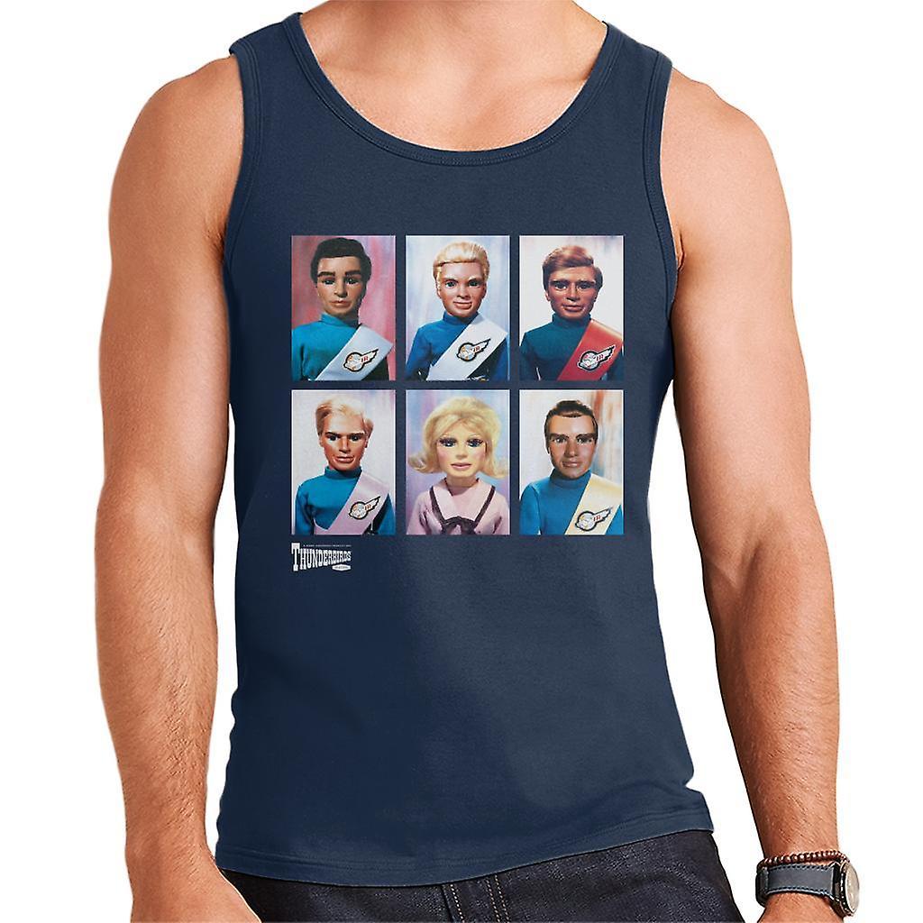 Thunderbirds Character Portraits Men's Vest Navy Blue Medium