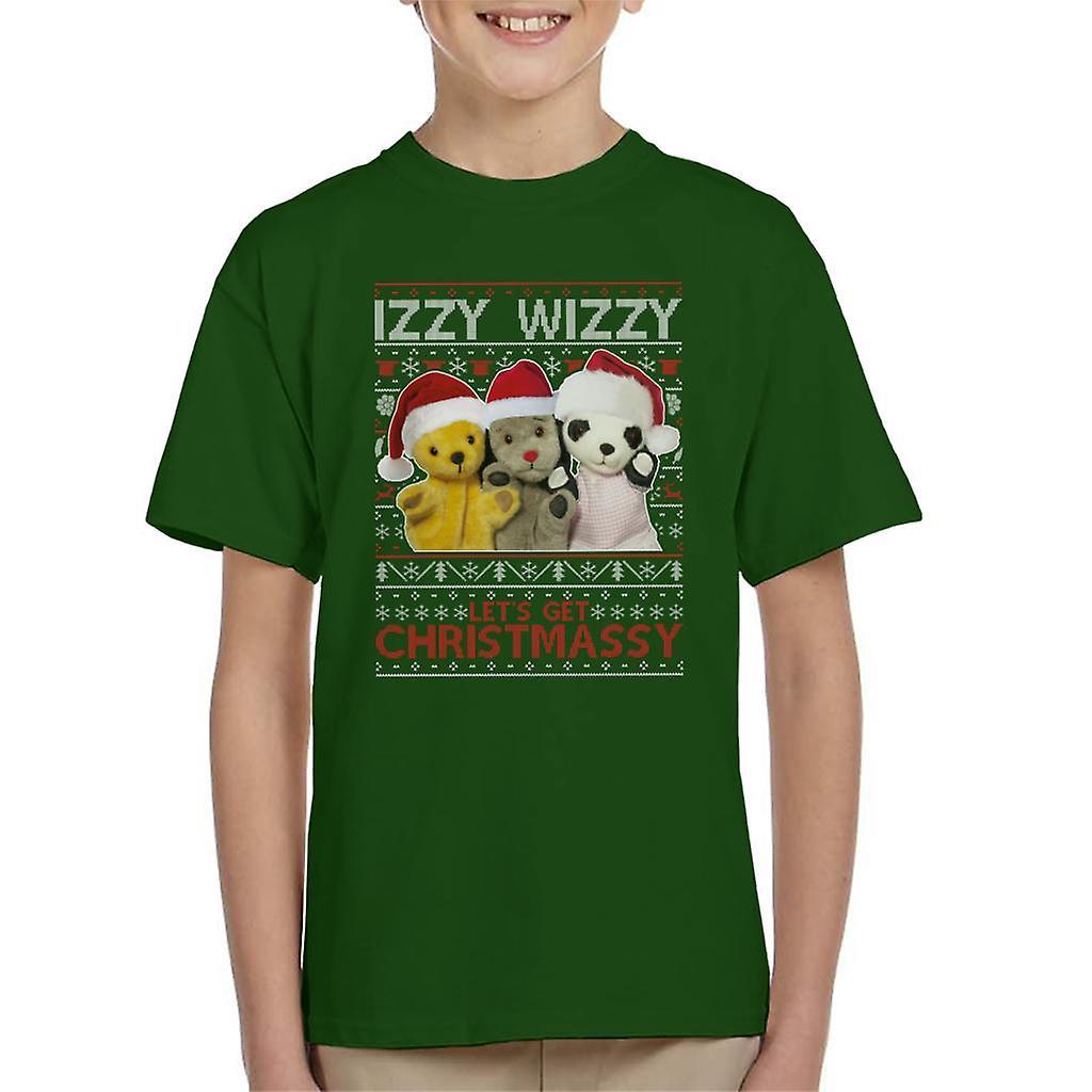 Sooty Christmas Izzy Wizzy Kid's T-Shirt Bottle Green X-Large (12-13 yrs)