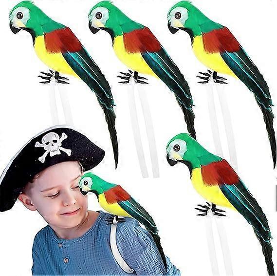 Szsljsm 4 Pcs Pirate Parrot Prop on Shoulder Pirate Costume Accessories Party Fake Pirate Parrot Shoulder Prop for Kids Adult black