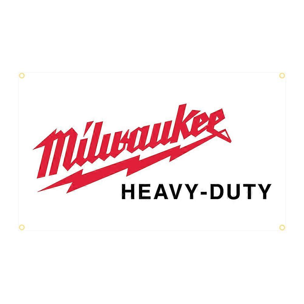 Aionyaaa 90x150cm Milwaukees Heavy Duty Flag Polyester Printed Tools Banner Home or Outdoor For Decoration 4 Holes In 4 Corners2 90 x 150cm