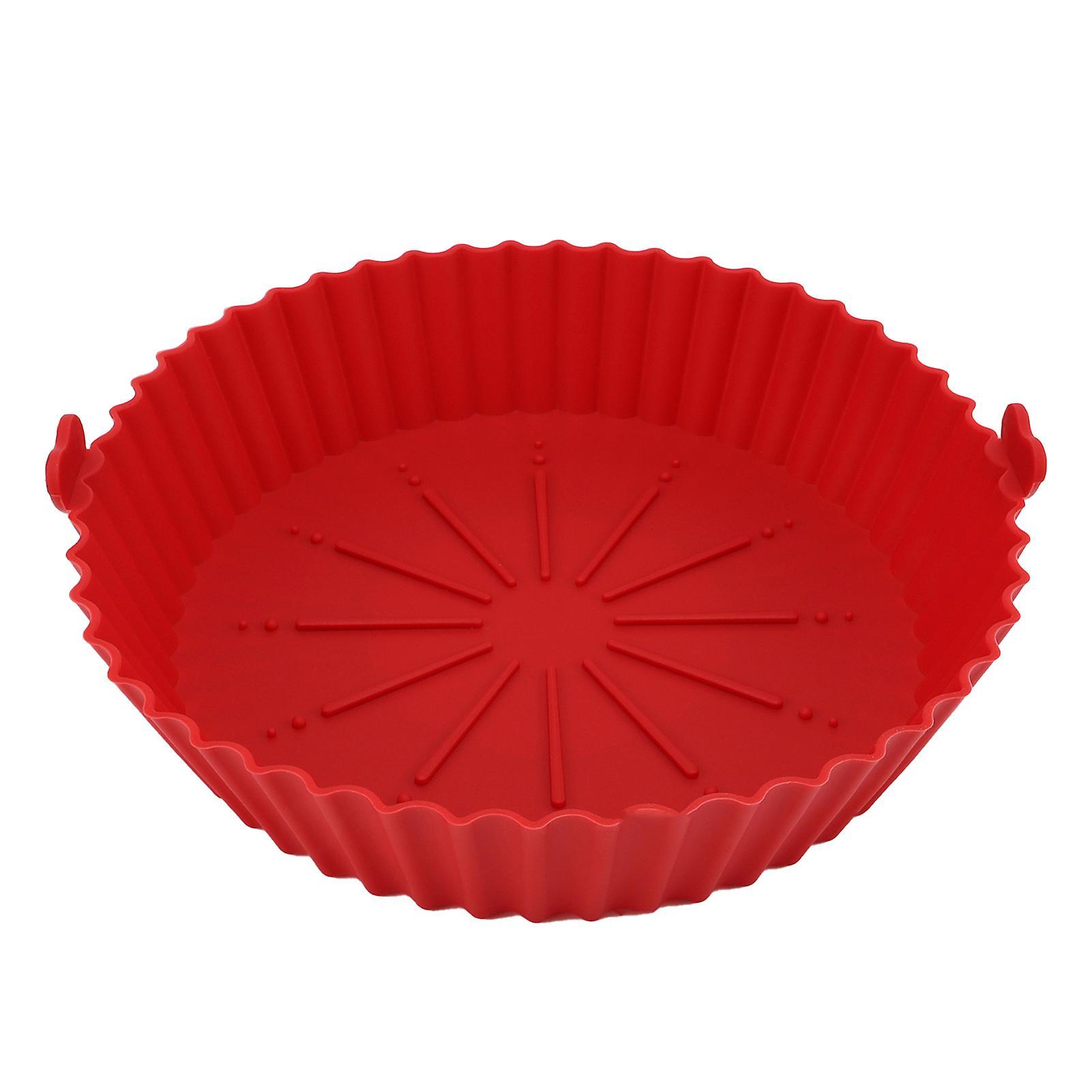 Reheyre Silicone Bakeware Microwave Round Shape Baking Pan Kitchen Tools Red Small