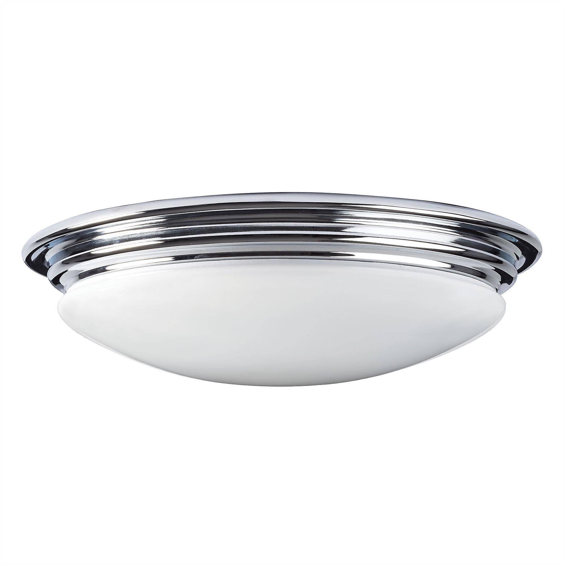 Brompton LED Bathroom Flush Mount Ceiling Light Polished Chrome IP44