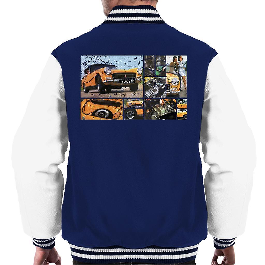 Austin Healey Sprite Mark IV Montage British Motor Heritage Men's Varsity Jacket Navy/White Medium