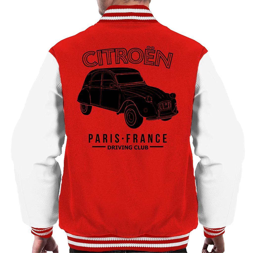 Citro�n Citroen Driving Club Black 2CV Paris France Men's Varsity Jacket Red/White X-Large