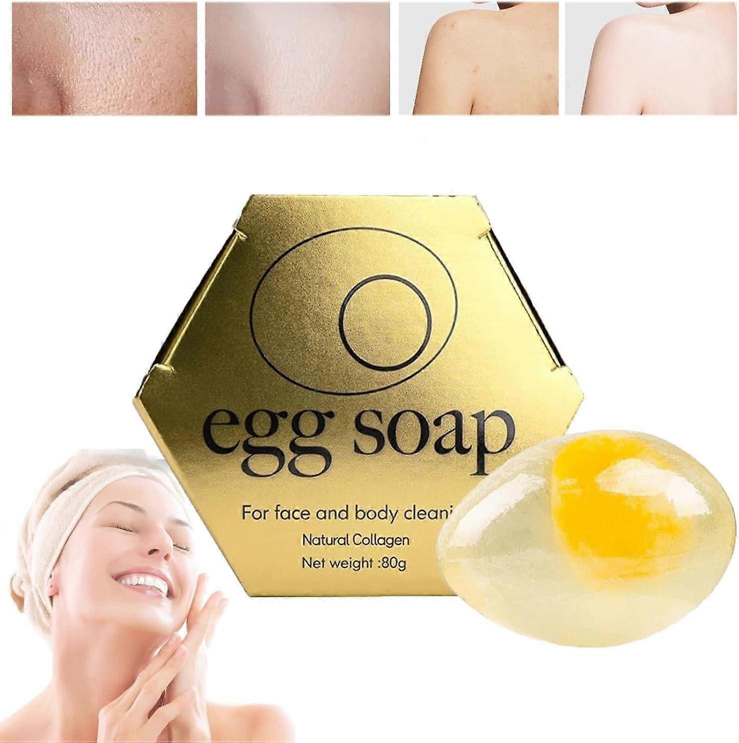 Unbrand Egg White Soap,Handmade Collagen Essential Oils Soap,Natural Ingredients And Essential Oils Cute Egg Like Beauty Crystal For Soft, Clean Sk..