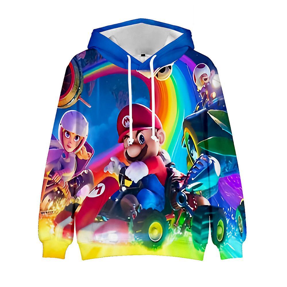 Bestdaily Super Mario Bros Kids 3d Printing Hoodies Boys Girls Casual Hooded Pullover Jumper Sweatshirt Tops Xmas Gifts D 8-9 Years