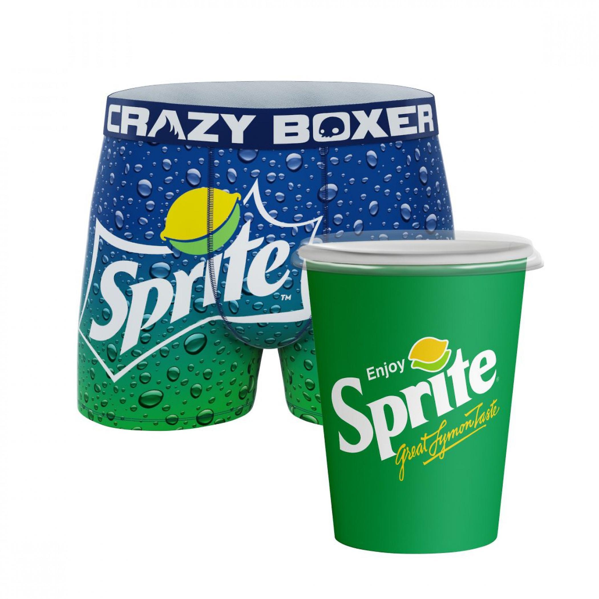 Pop Culture Crazy Boxers Sprite Refresher Boxer Briefs in Soda Cup Multi-Color Medium (32-34)