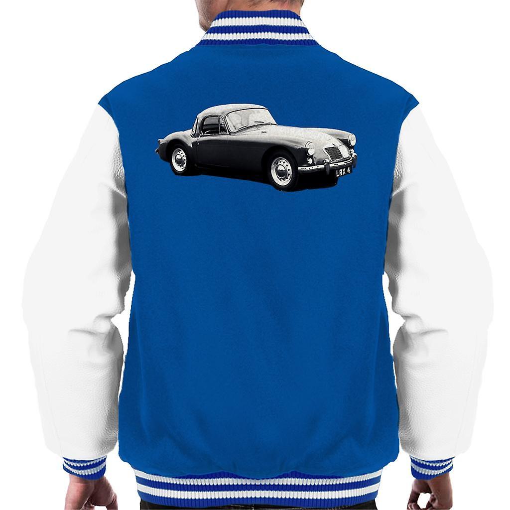 MG Side View British Motor Heritage Men's Varsity Jacket Royal/White Medium