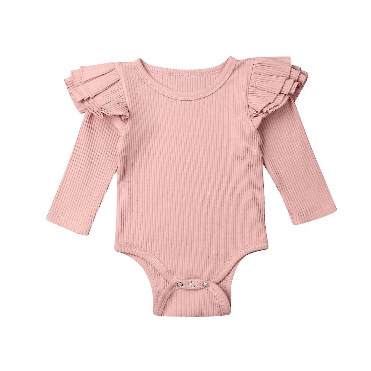 Slowmoose Spring/autumn Long Sleeve Bodysuit For Babies Pink 12M