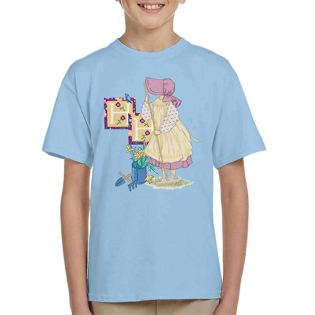 Holly Hobbie Gardening Kid's T-Shirt Sky Blue Small (5-6 yrs)