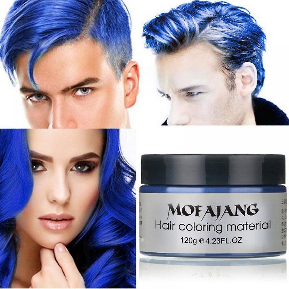 Le Contente Temporary Hair Color Wax Disposable Hair Coloring Cream Mud Natural Hair Styling Clays Dye Blue