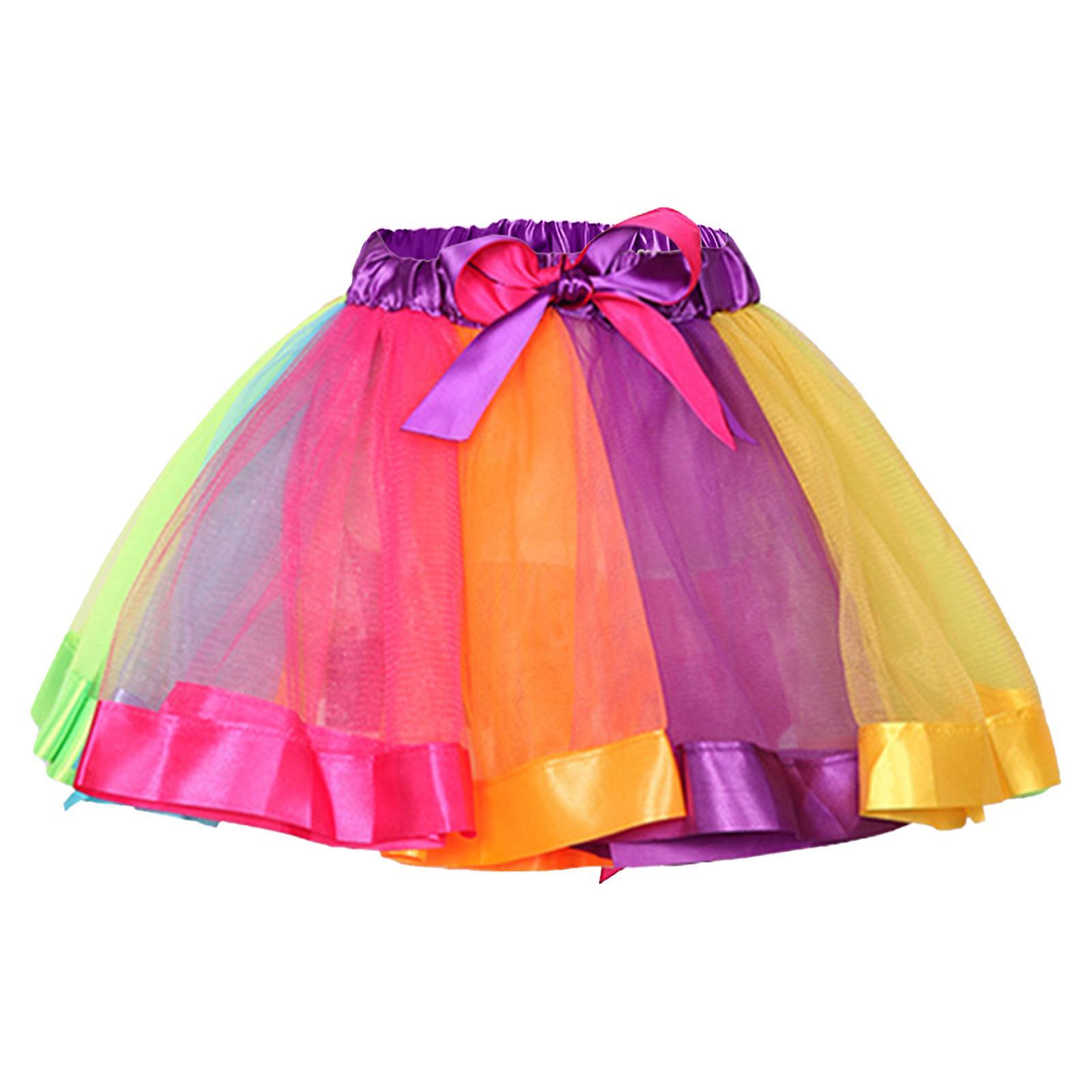 Hongyexin Womens Pleated Gauze Short Skirt Tulle Skirts For Women Dancing Skirt Gauze Dress Multicolor Free Size