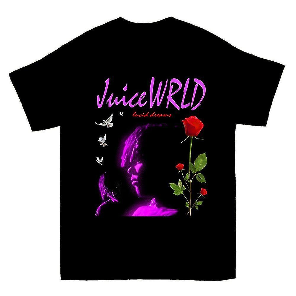 Gildan Vintage Juice Wrld Lucid Dreams Rose Graphic T-shirt black L