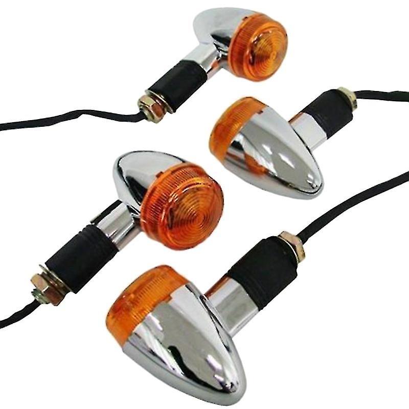 Guangzhou Yunlan Trading Co., Motorcycle Turn Signals Chrome Front Rear Lights For Bobber Chopper(4Pcs)