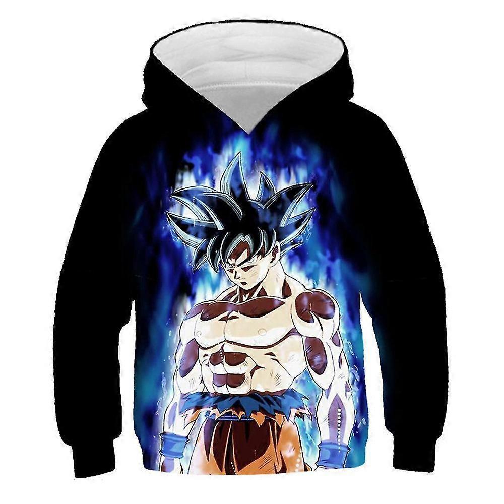 Sszfv Dragon Ball Print Kidshoodie Long Sleeve Sweatshirts Hooded Pullover Sports Tops For Boys Girls E 8-9 Years