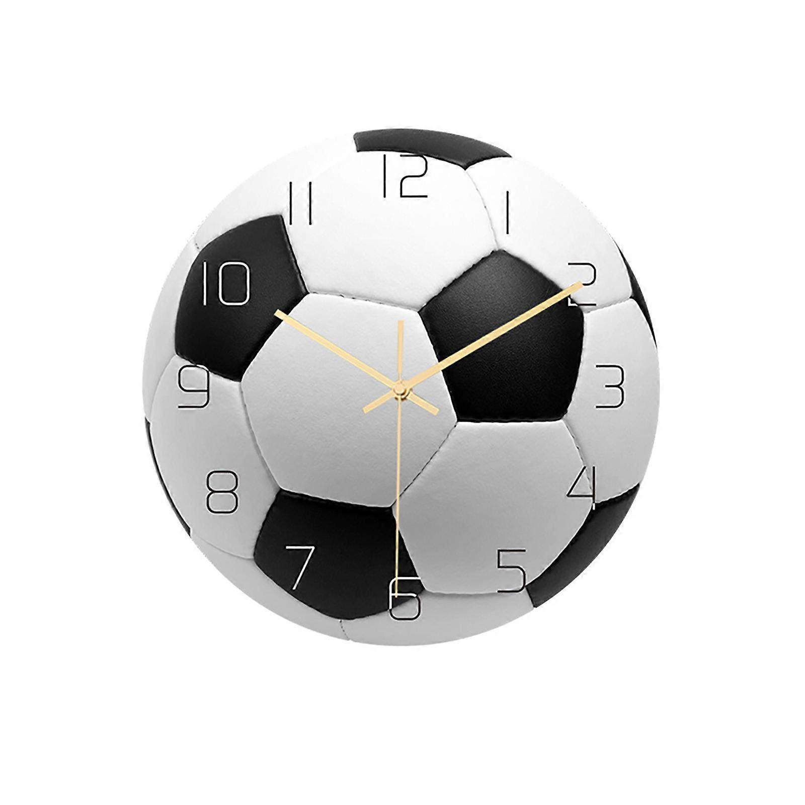 Flye Alarm Clock Football Wall Clock Bedroom Livingroom Alarm Clock  Gifts Present for Kids White