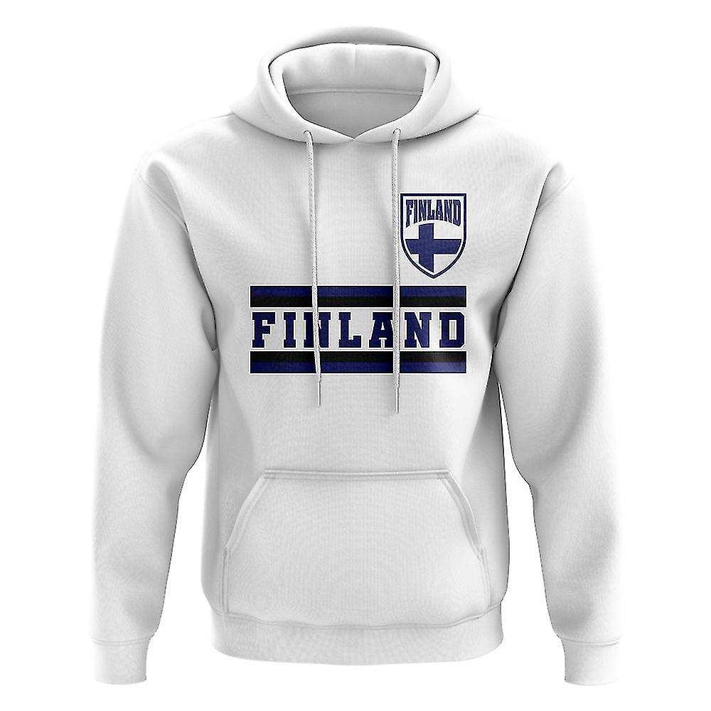 UKSoccerShop Finland Core Football Country Hoody (White) Medium (38-40 inch)