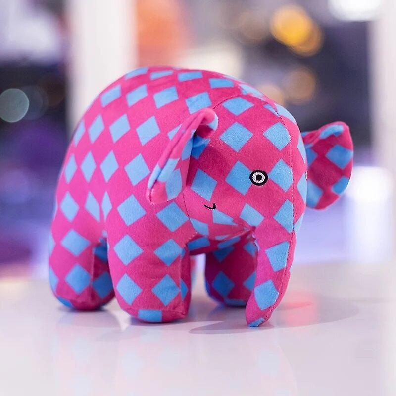 Begleri 30cm Kawaii Anime Elmer The Elephant Figure Plush Doll Cute Cartoon Plaid Elephant Emma Plush Toy Kids Gift Christmas Gift purple about 30cm