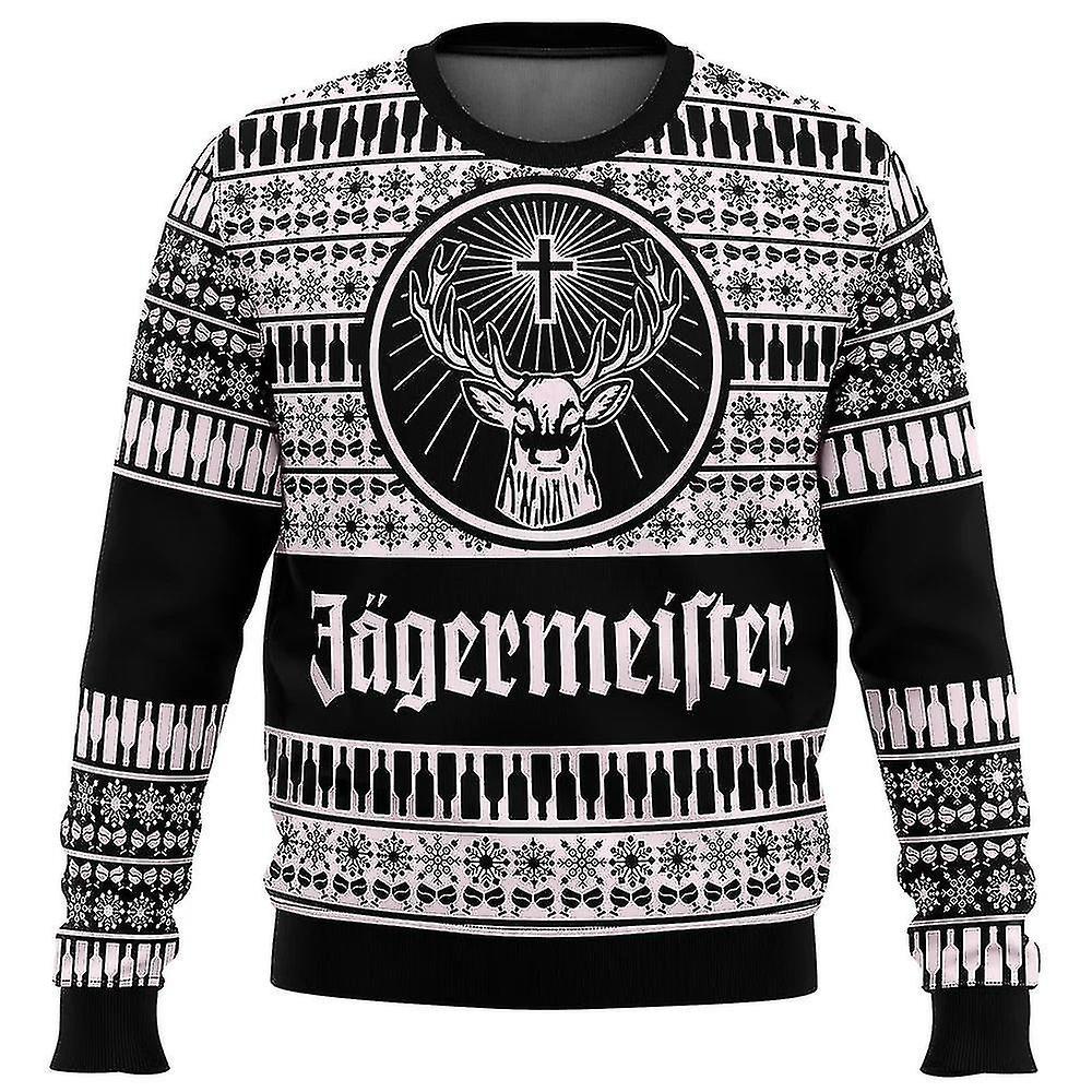 Seenlin Bebetter Jagermeister Ugly Christmas Sweater Pullover Men's 3d Sweatshirt Tops Autumn And Winter Clothing A 1