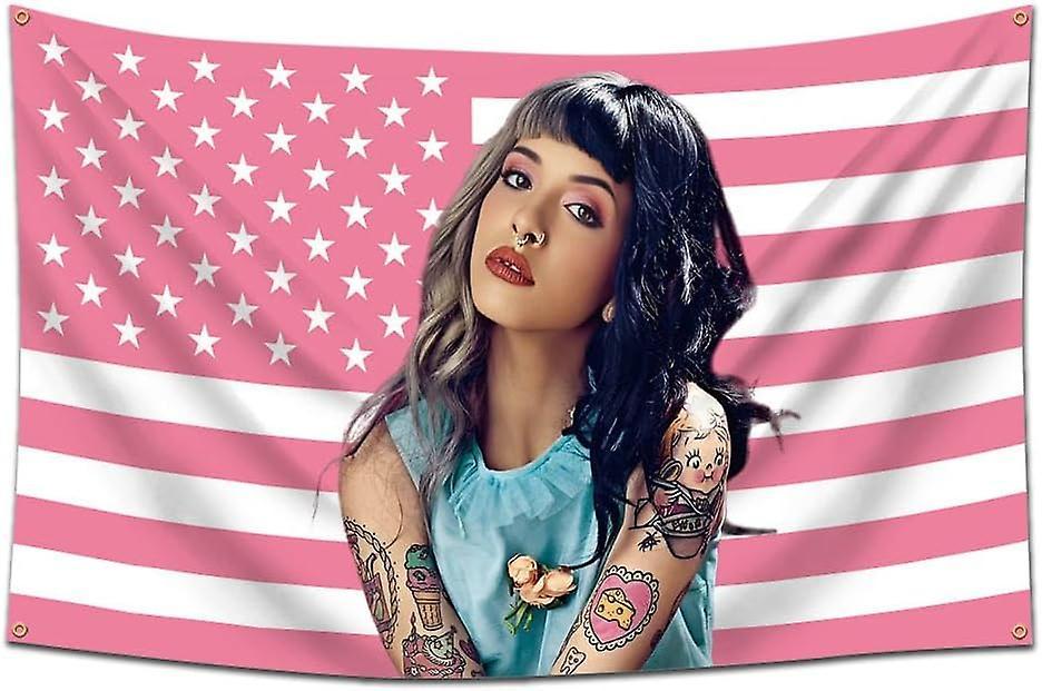 Frusde Melanie Flag Martinez American Usa Banner 3x5ft Music Singer Poster Tapestry Melanie American Flag Wall Hanging Decoration Pink