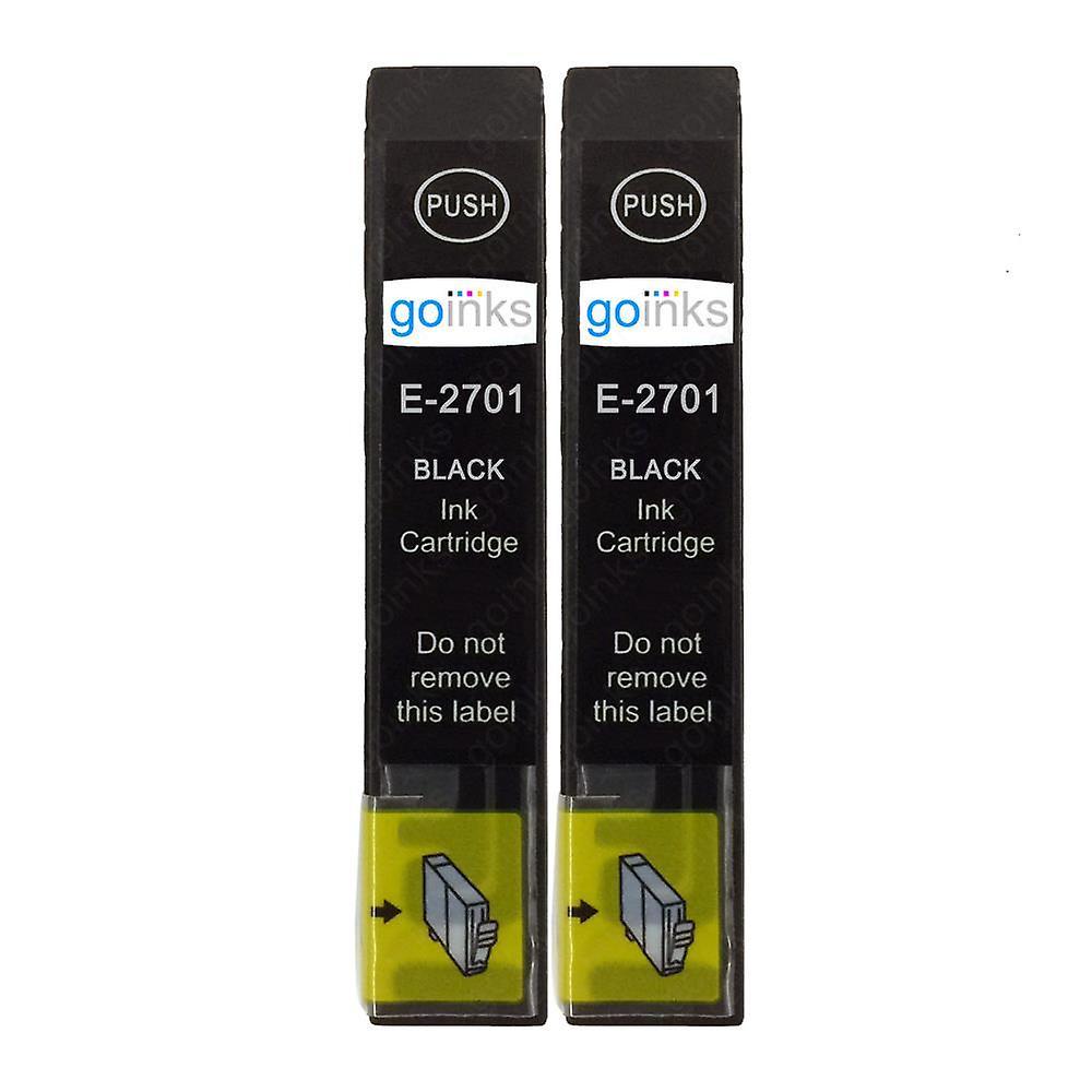 2 Black Ink Cartridges to replace Epson T2701 (27 Series) Compatible/non-OEM from Go Inks