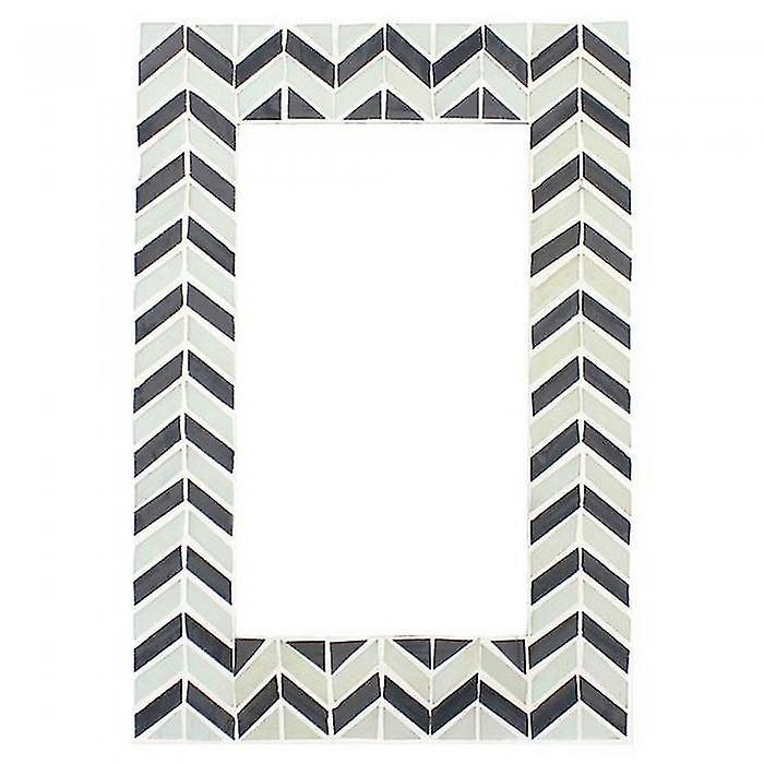 Something Different Chevron Pattern Monochrome Mirror Grey One Size