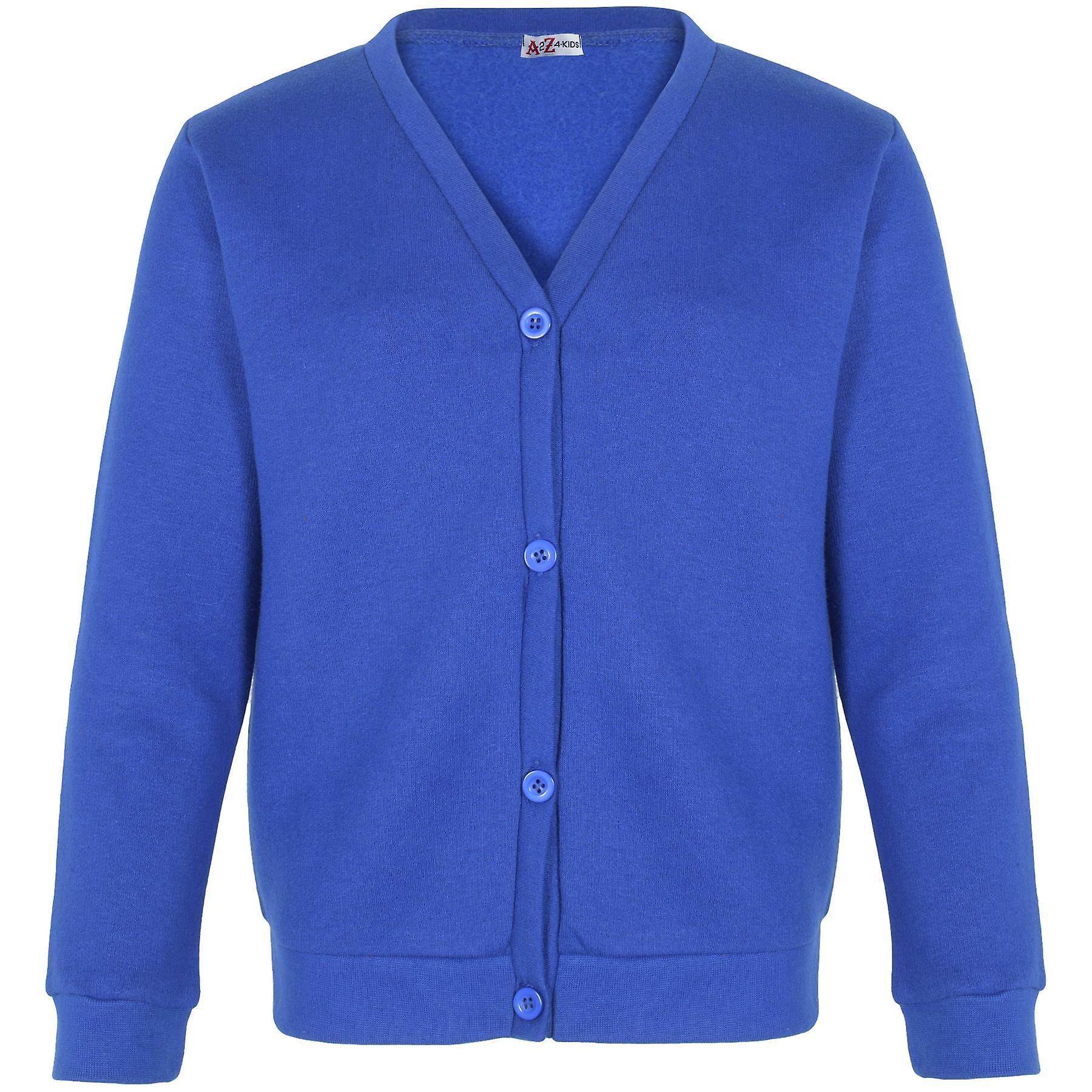 A2Z 4 Kids Kids Girls Scouts School Uniform Cardigan Brushed Fleece Cardigan Royal Blue 11-12 Years