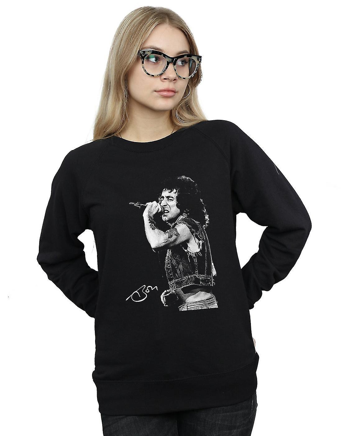 Absolute Cult Bon Scott Women's Signed Photo Sweatshirt Black Large