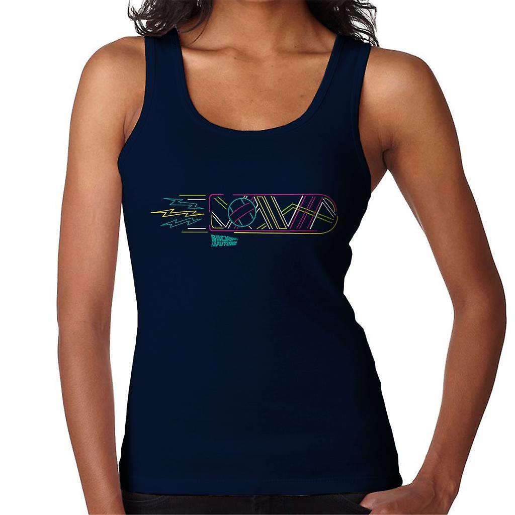 Back to the Future Neon Hoverboard Outline Women's Vest Navy Blue XX-Large