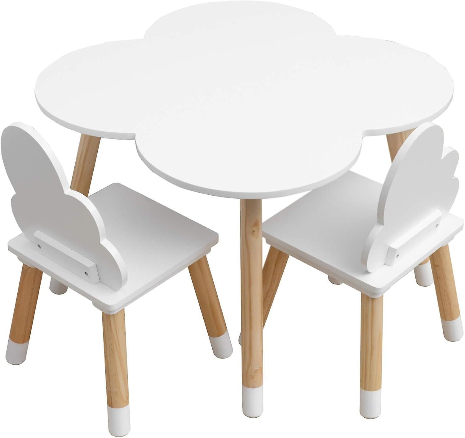 Mobili Rebecca Rebecca Furniture Set Table and 2 Chairs for Children Children's Table in Wood Green Games Bedroom