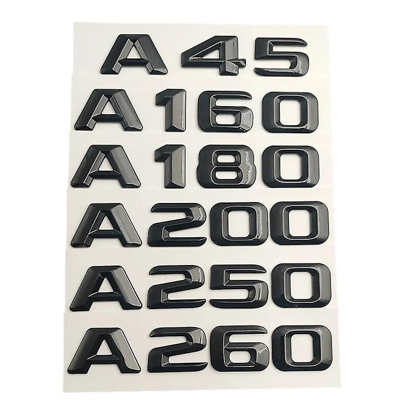 Hikig Abs Black 3d Letters For Car Trunk Mercedes Benz A45 Amg A160 A180 A200 A260 W176 W177 Emblem Badge Logo Stickers Accessories Glossy Black