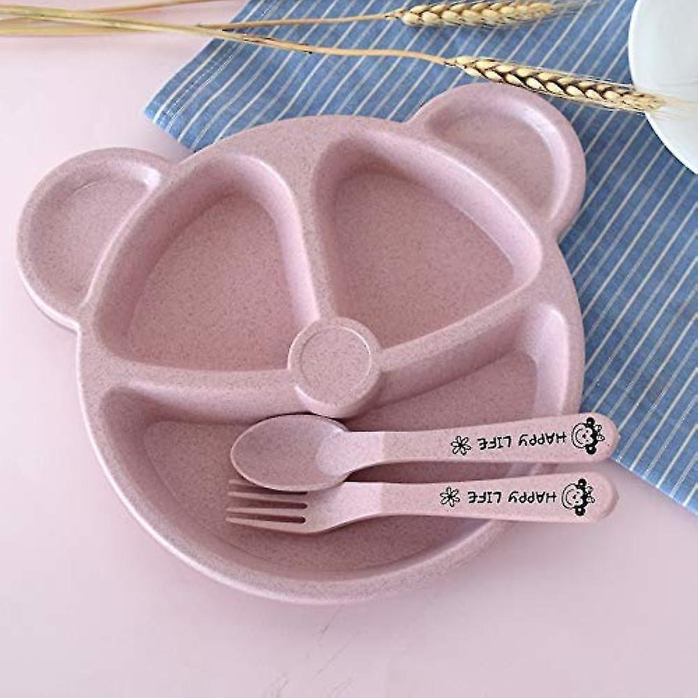 Sxbd Silicone Suction Plate - Divided Plate Made With Bpa Free Silicone - Perfect For Girls And Boys - Easy Clean Babies Or Toddler Pink